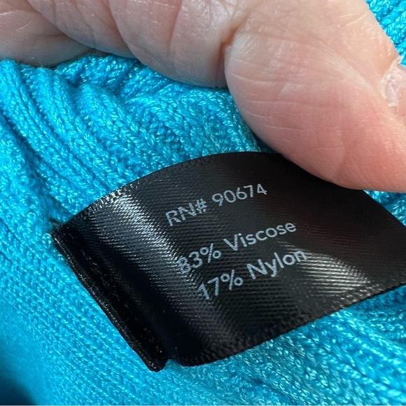 Boston Proper Sleeveless Ribbed Half-Zip Sweater in Splash Blue SZ SM - Picture 5 of 6